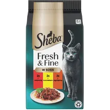 Sheba 6x50g Fresh&Fine & Fine - Katzennassfutter in Sauce Huhn, Rind, Ente)