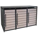 Metall Mülltonnenbox 3er Mülltonnenverkleidung 196 x 118 cm BoxyWood3 Anthrazit - Grau