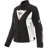 Dainese Veloce D-Dry Textiljacke Wasserdicht mit Abnehmbarer Thermoschicht, Damen Schwarz/Weiß/Lava Rot, 44