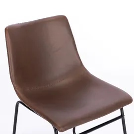 Svita HARRY 2er Set Esszimmerstühle Metallbeine Kufengestell Kunstleder Braun