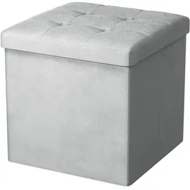 Oak & Tea Sitzhocker Eiche 38 x 38 x 38 cm Silber