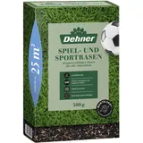 Dehner Saatgut Spielrasen/Sportrasen, hochwertige Rasensamen für strapazierfähigen/dichten Rasen, schnell keimend/pflegeleicht, ideal für Familiengärten & Spielflächen, 500 g für ca. 25 m2