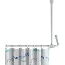 Wenko Deckenstütze für Dusch- und Badewannenstangen, für Stangen mit Ø 2/2,5 cm, zum Bohren – inkl. Befestigungsmaterial, rostfreies & langlebiges Aluminium, 57 cm