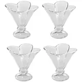 Intirilife 4er Set Eisschalen aus Glas in Transparent | Gr.: onesize