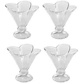 Intirilife 4er Set Eisschalen aus Glas in Transparent | Gr.: onesize