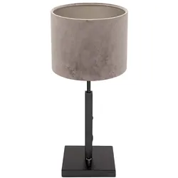 Tischleuchte Beistelllampe Schreibtischlampe Metall Stoff Drehschalter Grau