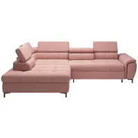 JVmoebel Ecksofa Ecksofa L-Form Sofa Couch Design Polster Schlafsofa mit Bettfunktion, Made in Europa rosa