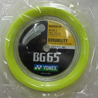 Yonex Bg 65 200 M Badmintonschlägersaite - Yellow - 0.70 mm