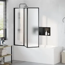 vidaXL Klappbare Duschtrennwand (1 tlg) Schwarz