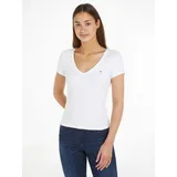 Tommy Hilfiger Dw0dw17385 Kurzarm-T-Shirt Mit V-ausschnitt White L