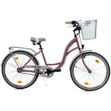 T&Y Trade 24 Zoll Kinder Mädchen City Fahrrad Bike Rad Nexus Nabenschaltung STVO Beleuchtung Reflex PINK mit Weiß 3 Gang