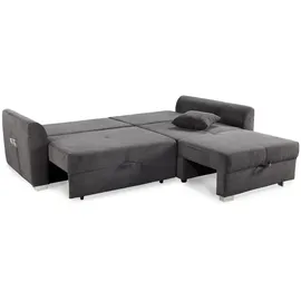 luma-home Eckcouch Cord 2-Sitzer Grau