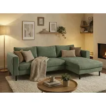 TRENDMANUFAKTUR Eckcouch Cord 2-Sitzer Grün
