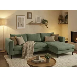 TRENDMANUFAKTUR Eckcouch Cord 2-Sitzer Grün