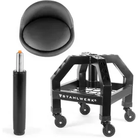 STAHLWERK Werkstatthocker Metall schwarz 59-76 cm höhenverstellbar