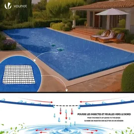 VOUNOT Poolabdeckung Blau 4X7 m