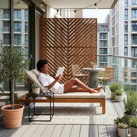 casa.pro Trennwand ‘Kekan’ Corten Stahl 180 x 120 cm Edelrost - Dunkelbraun
