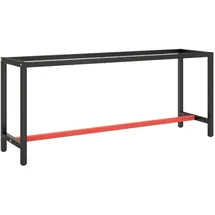 vidaXL Werkbankgestell Mattschwarz und Mattrot 190x50x79 cm Metall