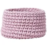 Homescapes Aufbewahrungskorb gestrickt rund 37 x 21 cm rosa