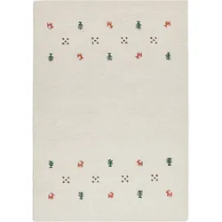Wollteppich THEKO "Gabbeh Motiv, Handweb Teppich, Tiermotiv, reine Wolle, handgewebt" Gr. 8, beige (natur), B:300cm H:14mm L:400cm, Wolle, Teppiche, reine Wolle, handgewebt, Wohnzimmer, Schlafzimmer, Esszimmer
