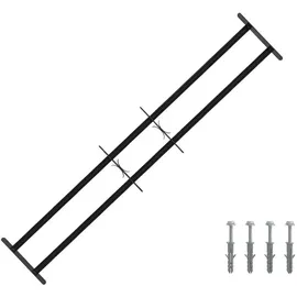 vidaXL Sicherheitsgitter für Fenster mit 2 Querstangen 93 cm x 174 cm schwarz