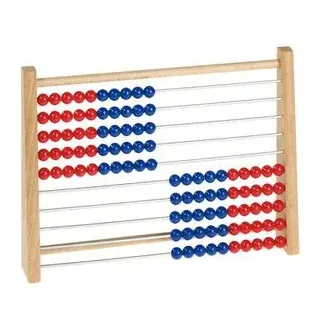 Betzold / Holz-Rechenschieber Grundschule 100 - Abakus Rechenrahmen 1–100 mit roten und blauen Kugeln