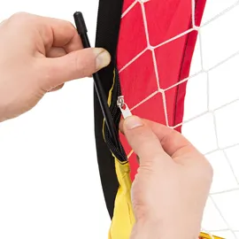 Relaxdays Pop-Up Tor 2er Set Deutschland, Mini-Fußballtor selbstentfaltend, HxBxT: 80 x 119 x 83 cm, schwarz-rot-gold