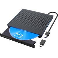 LPUNCD Externes Blu Ray CD DVD Laufwerk USB 3.0 & Type-C, Bluray CD Laufwerk Extern USB DVD Brenner +/-RW für Laptop, Desktop, iMac, MacBook, Kompatibel mit Windows 11/10/XP/8/7/Vista/Linux/MacOS