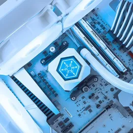 Silverstone SST-PF240W-ARGB-V2 - PermaFrost Premium-Wasserkühler, zweifach einstellbare 120-mm-PWM, ARGB, Intel/AMD, weiss