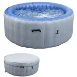 Mendler Whirlpool HWC-N97, Ersatz-Pool 4 Personen, In-/Outdoor aufblasbar PVC laminiert, rund Ø180cm grau-blau