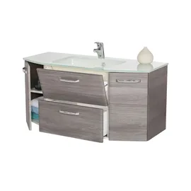 Sconto Waschtischunterschrank 111 x 51,5 x 48 cm Grau