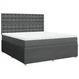 vidaXL Boxspringbett 180 x 200 cm Dunkelgrau