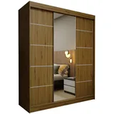 masseno Schwebetürenschrank MIRELLA 180 x 216 x 61 cm Braun
