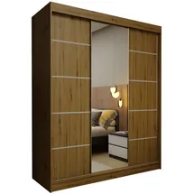 masseno Schwebetürenschrank MIRELLA 180 x 216 x 61 cm Braun
