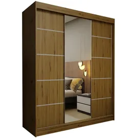 masseno Schwebetürenschrank MIRELLA 180 x 216 x 61 cm Braun