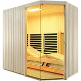 Infraworld - Infrarotkabine TrioSol Sera Tanne Flächenheizung/ABC-Strahler/Salzverdampfer 214x128 cm Einstieg links