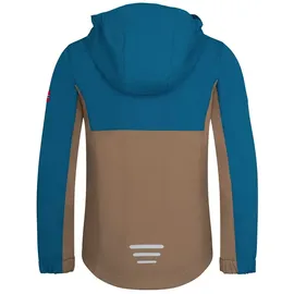 TROLLKIDS Kristiansand Jacke - Atlantic Blue / Mocca Brown / Glow Orange - 152 cm