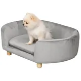 PawHut Haustiersofa Hundesofa Samt moderne hellgrau