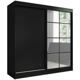 a&j möbelland Schwebetürenschrank TAVIRO 200 x 215 x 60 cm Schwarz