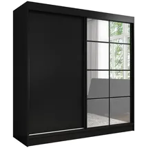 a&j möbelland Schwebetürenschrank TAVIRO 200 x 215 x 60 cm Schwarz
