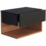 VCM Wandschublade Usal XL 45 x 32 cm - Schwarz, Eiche, 1 Schubladen, 45x30x32 Schlafzimmer, Nachttische