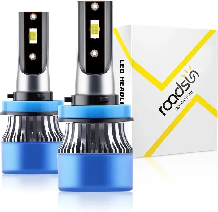 Roadsun H11/H9/H8 LED-Birnen, 800% ultraheller H11 Nebellichtscheinwerfer, 6000K Weiß, 1:1 Größe, Plug & Play, Nebelscheinwerfer