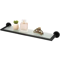bremermann Bad-Serie Piazza Black - Glasablage mit Edelstahl-Rahmen, Badablage - Glasregal ideal für Bad und Dusche, Badablage aus Glas und Edelstahl, matt schwarz