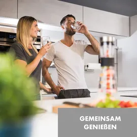 Klarstein Glaswerk Sile Karaffe 1 Liter Borosilikatglas Fruchtspieß mit Stopper