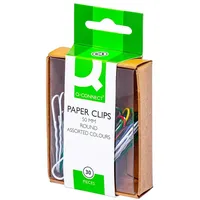 Q-Connect Büroklammer, Büroklammern 50mm, bunt rund