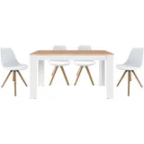 byLIVING »Kira« Set, 5 Stk. tlg. modernes Set mit 4 Stühlen in mehreren Farben und Größen erhältlich