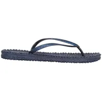 Ilse Jacobsen HORNBÆK | Cheerful01 | Damen Flip Flops mit Glitter | Dänische Design | Sommer Strand Zehentrenner | INDIGO | 42 EU - 42 EU