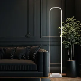 GLOBO LED Standlampe Stehleuchte Wohnzimmerlampe Designleuchte Fußschalter, Metall opal nickel, 28W 1640lm warmweiß, H 130 cm