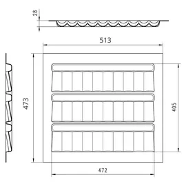 SOTech Orga-Box Gewürzdoseneinsatz 51,3 x 47,3 x 2,8 cm 1-tlg. lavagrau