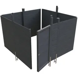 Skan Holz Abstellraum C2 für Carports - Profilschalung schiefergrau